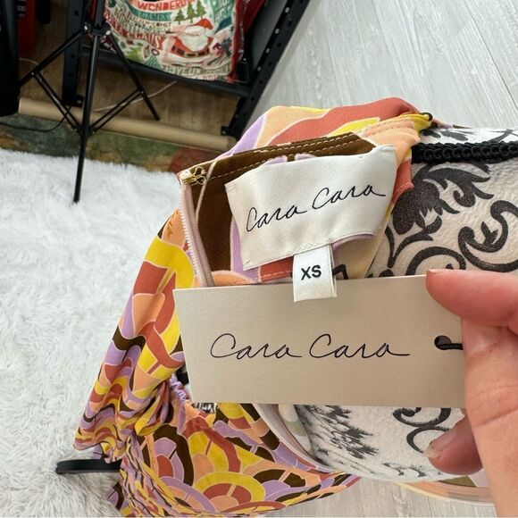 NWT Cara Cara Celeste Geo Lavender Zest Side Cut Out Jersey Knit Midi Dress XS - Picture 11 of 12